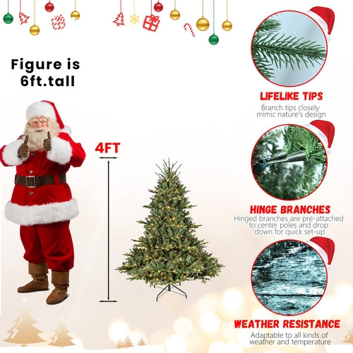 9FT Full-Shape Christmas Tree with 1100 UL Lights – PE/PVC Mixed