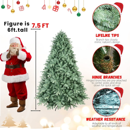 5FT Blue-Green Tint Christmas Tree with 1194 PE+PVC Tips – Unique
