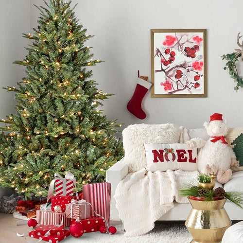 9FT Full-Shape Christmas Tree with 1100 UL Lights – PE/PVC Mixed