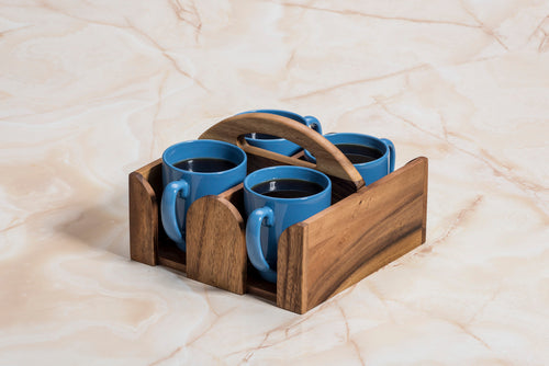 Acacia Wood Coffee Mug Caddy