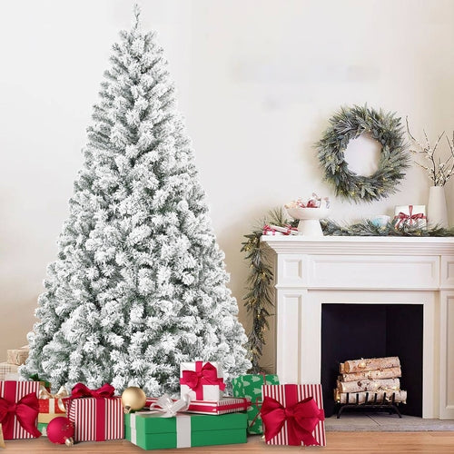 4FT Flocked Christmas Tree – Snowy PVC Artificial Holiday Tree with