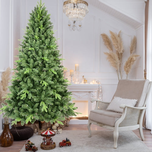 9FT Classic Christmas Tree with 3509 PE+PVC Tips – Realistic Hinged